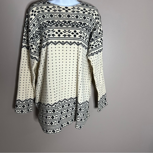L.L. Bean made in Italy fair Isle wool sweater size large - Picture 3 of 9